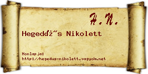 Hegedűs Nikolett névjegykártya