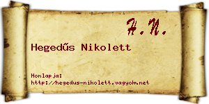 Hegedűs Nikolett névjegykártya